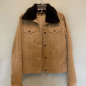 Theory Corduroy Rabbit Fur Jacket